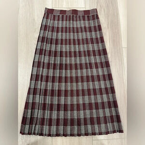 VINTAGE 1950'S  PLEATED WOOL SKIRT  JONATHAN LOGAN  RED PLAID  WOMEN'S SZ 2-4